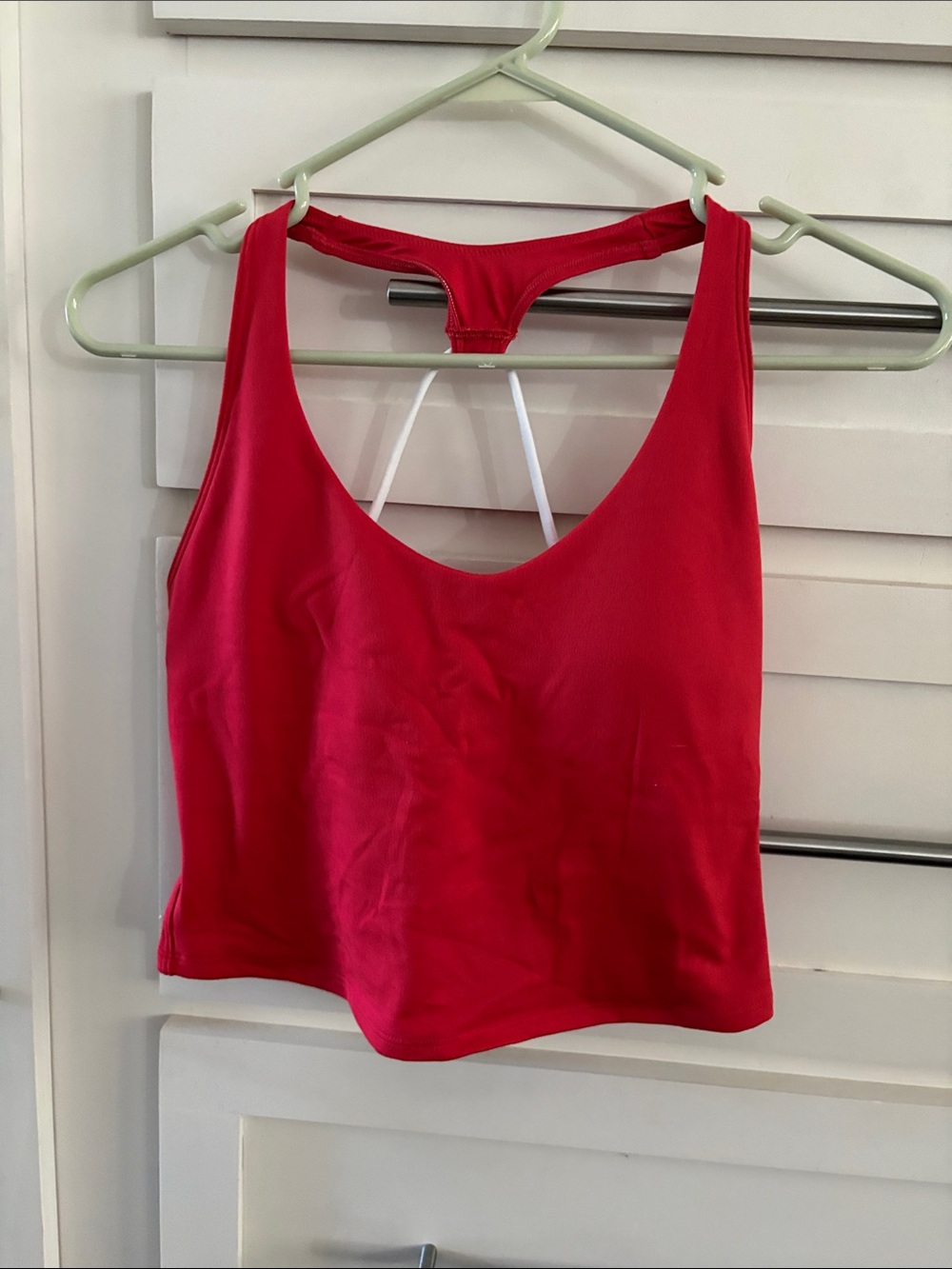 Bright Red Racerback Crop Tank Top